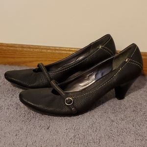 Nicole Black Pumps with Buckled Strap Detail